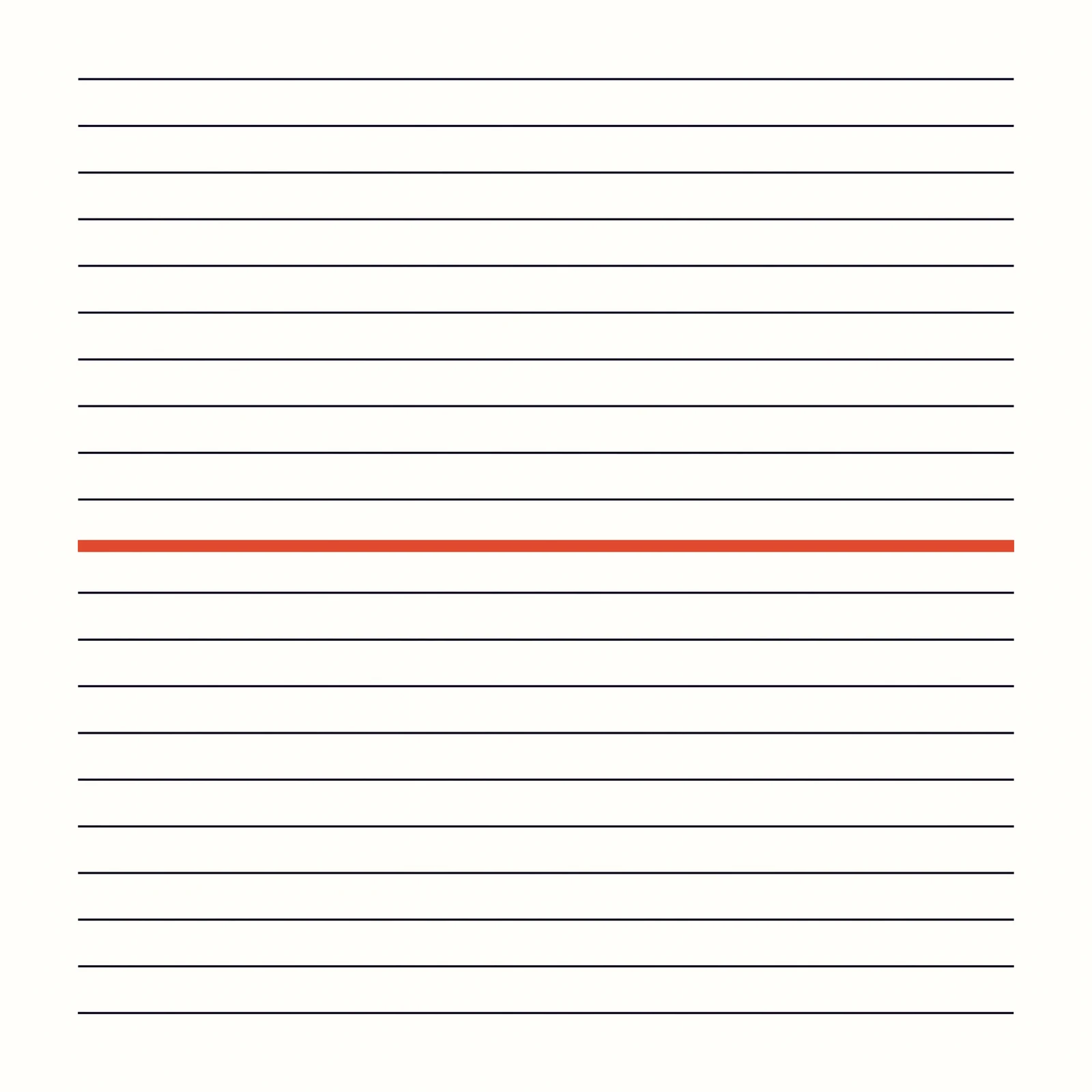 A stack of inset horizontal lines with one heavier accented line through the middle, the only one running the full width edge to edge.